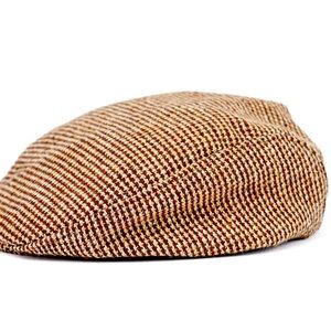 VINTAGE UNITED HATTERS MILLINERY WORK INTL UNION NEWSPAPER BOY TWEED WOOL CAP